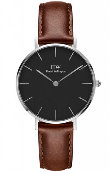 Daniel Wellington Outlet | Daniel Wellington Classic Petite 32mm St Maves DW00100181 - Quartz - Silver - Damklocka - Läder - Härdat mineralglas