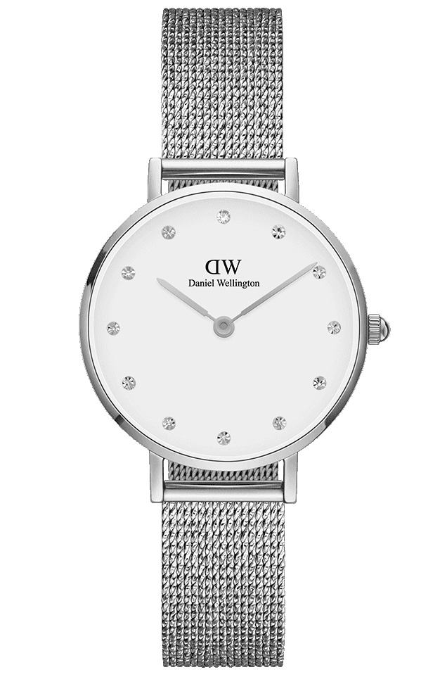 Daniel Wellington Petite Lumine Pressed Sterling 28mm DW00100602 - Quartz - Silver - Damklocka - Mesh - Härdat mineralglas