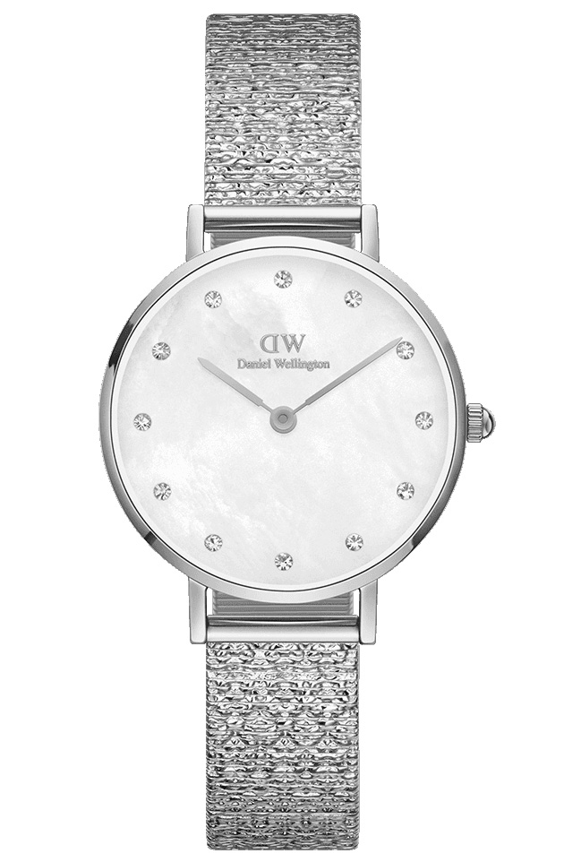 Daniel Wellington Petite Lumine Pressed Piano 28mm DW00100592 - Quartz - Silver - Damklocka - Mesh - Härdat mineralglas