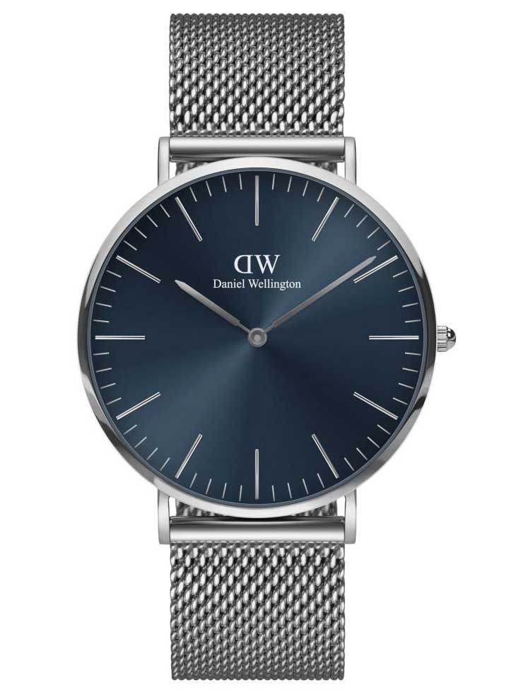 Daniel Wellington Classic Mesh Arctic 40mm DW00100628 - Quartz - Silver - Herrklocka - Mesh - Härdat mineralglas