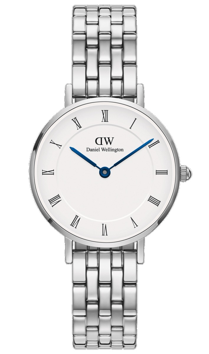 Daniel Wellington Petite Roman Numerals 5 Link DW00100685 - Quartz - Silver - Damklocka - Rostfri stål - Härdat mineralglas