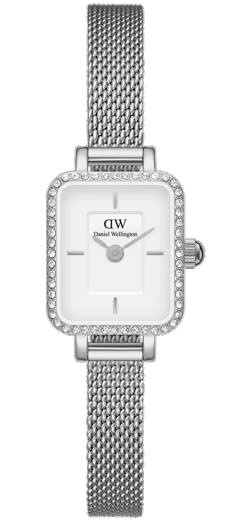 Daniel Wellington Quadro Mini Lumine Bezel DW00100732 - Quartz - Silver - Damklocka - Mesh - Härdat mineralglas