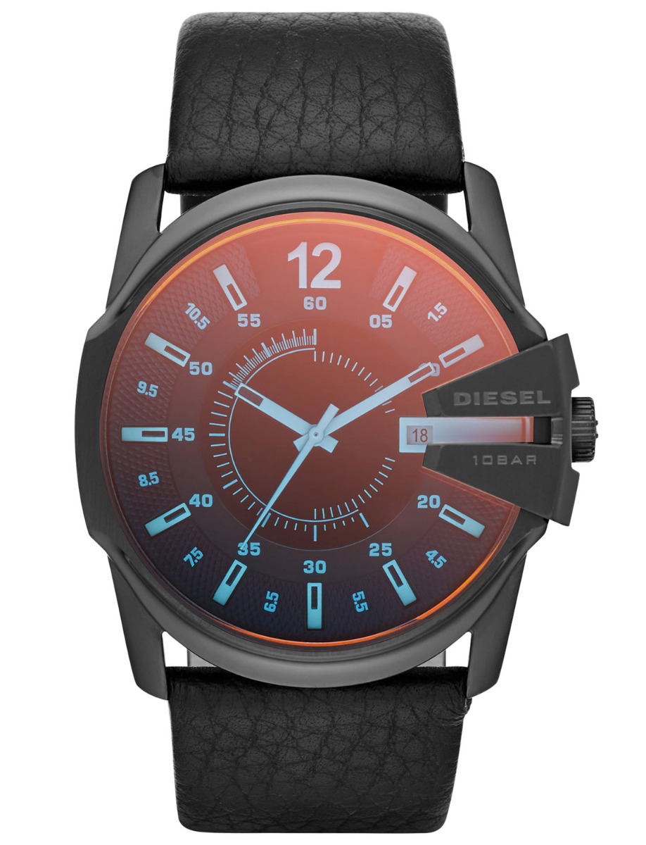 Diesel Master Chief DZ1657 - Quartz - Svart - Herrklocka - Läder - Härdat mineralglas