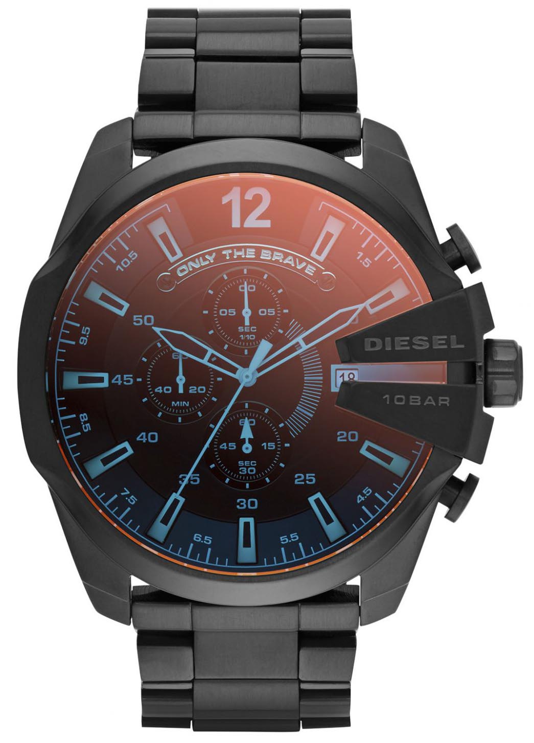 Diesel Mega Chief Chrono DZ4318 - Quartz - Svart - Herrklocka - Rostfri stål - Härdat mineralglas
