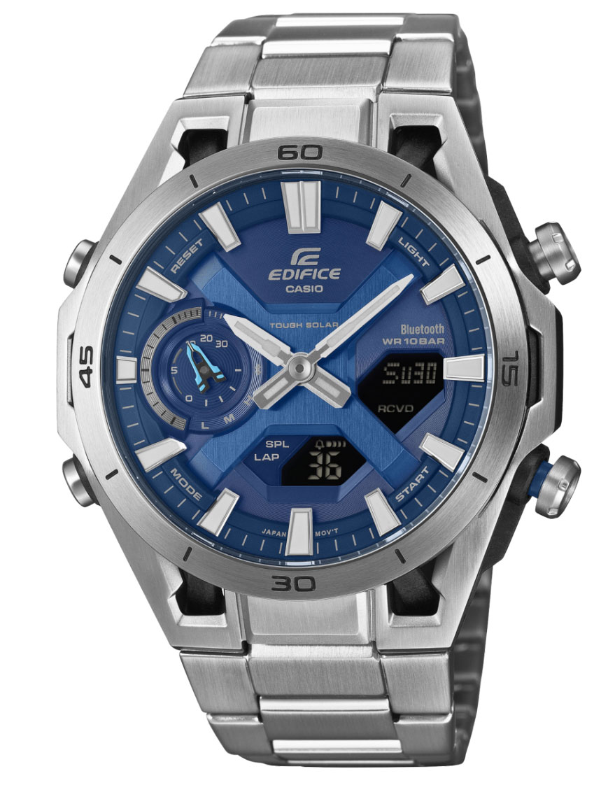 Casio Edifice Sospensione ECB-2300D-2AEF - Analog-digital-mix - Silver - Herrklocka - Rostfri stål - Härdat mineralglas