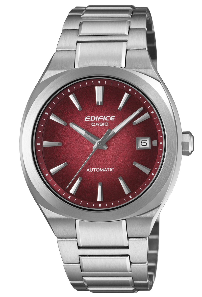 Casio Mens Edifice Red Steel Sapphire Automatic 38mm - Automatisk - Silver - Herrklocka - Rostfri stål - Safir