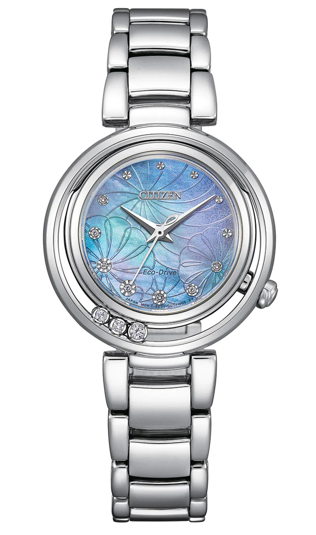 Citizen L ARCLY damklocka med pärlemor och diamanter | EM1110-81N - Quartz - Silver - Damklocka - Rostfri stål - Safir