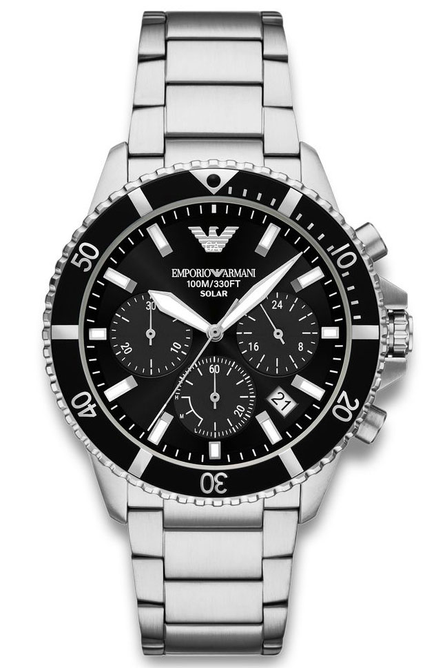 Emporio Armani World Explorer AR11739 - Quartz - Silver - Herrklocka - Rostfri stål - Härdat mineralglas