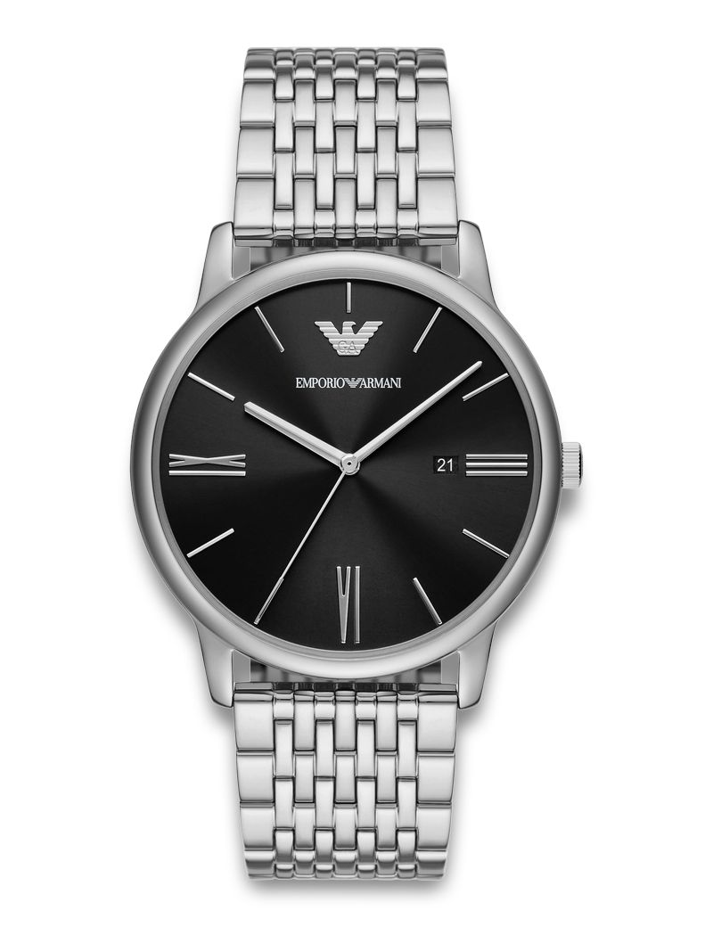 Emporio Armani Minimalist AR11600 - Quartz - Silver - Herrklocka - Rostfri stål - Härdat mineralglas