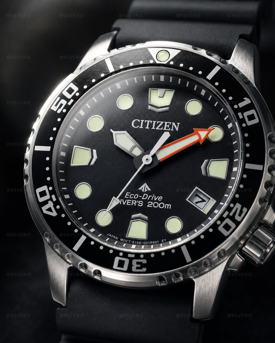 Citizen liten solcellsdriven dykarklocka 36mm - Quartz - Silver - Damklocka - Gummi - Härdat mineralglas