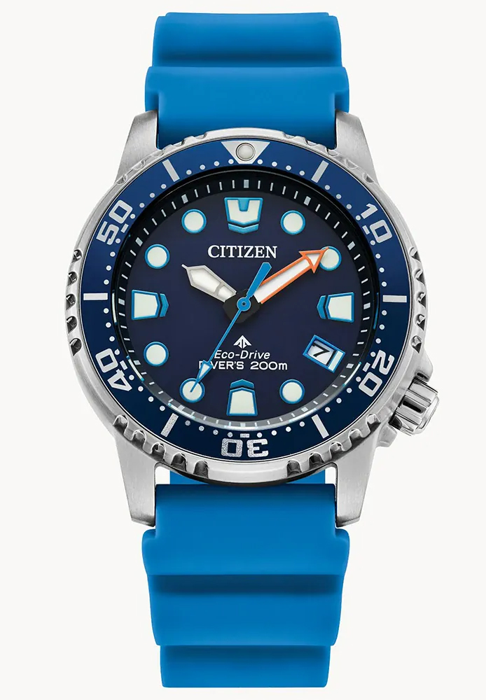 Citizen Promaster Eco-Drive dam dykarur med blå urtavla | EO2028-06L - Quartz - Silver - Damklocka - Gummi - Härdat mineralglas