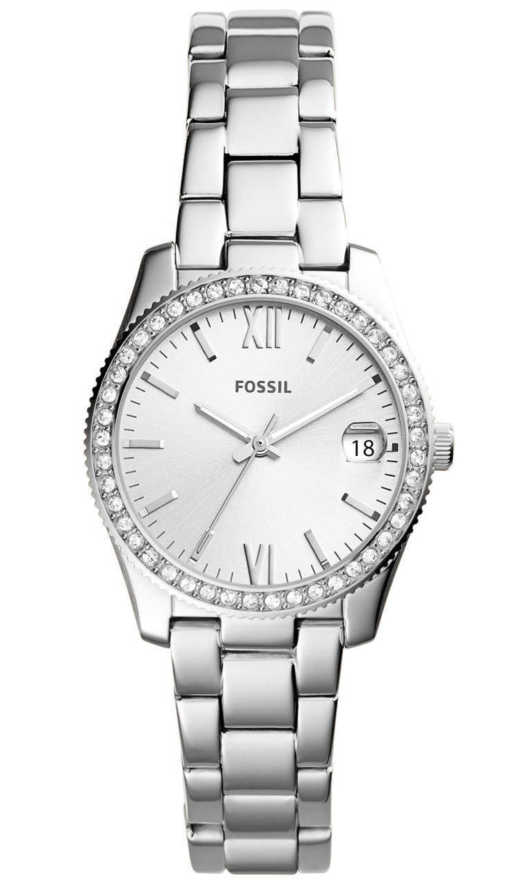 Fossil Scarlette ES4317 - Quartz - Silver - Damklocka - Rostfri stål - Härdat mineralglas