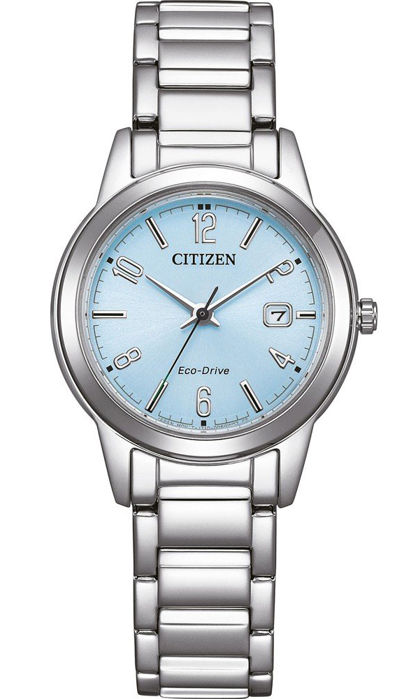 Citizen Eco-Drive damklocka med ljusblå urtavla | FE1241-71L - Quartz - Silver - Damklocka - Rostfri stål - Härdat mineralglas