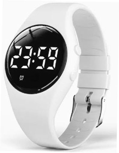 Hantera skolpauser enkelt vit mindfulnessklocka | FIBEX15V2WHITE - Digitalt - Vit - Unisex - Silikon -