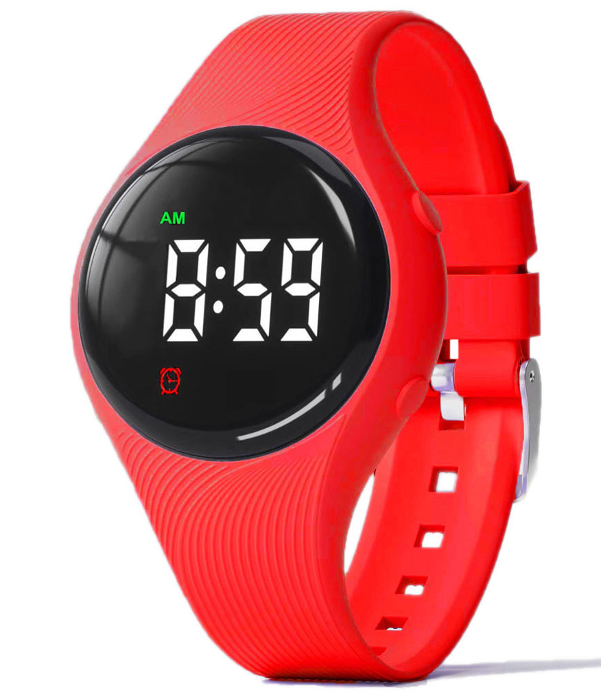 Fibex Vibrating Reminder Watch 15 Alarms Fibex15GV4red - Digitalt - Röd - Unisex - Silikon - Akryl