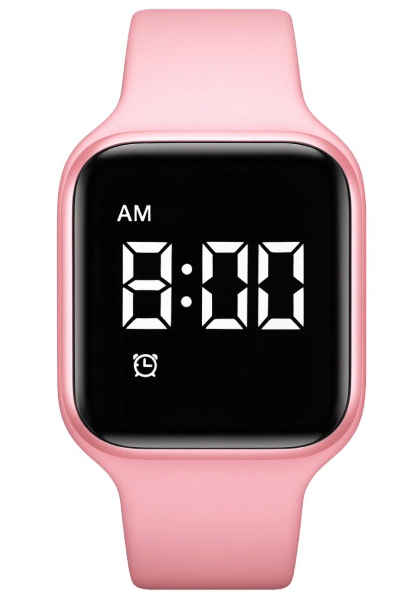 Medicintimer barn tyst påminnelseklocka | FIBEX15V04 - Digitalt - Ljusröd - Unisex - Silikon -