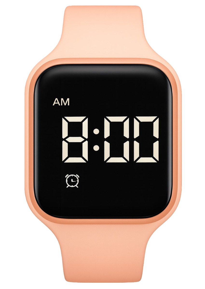 Mindfulnessklocka barn tyst påminnelse | FIBEX15V07 - Digitalt - Krämfärgat Orange Röd - Unisex - Silikon -