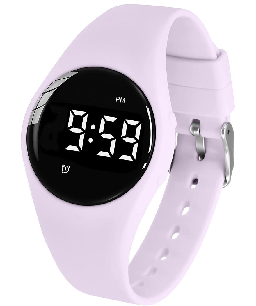 Lugnare skoldag lila mindfulnessklocka | FIBEX15V2PURPLE - Digitalt - Lila - Unisex - Silikon - Akryl