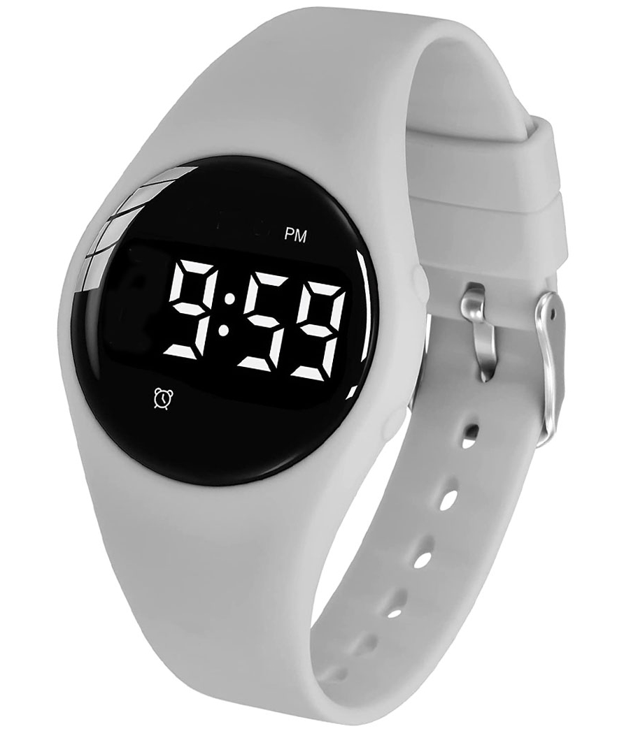 Medicinhjälp för äldre grå påminnelseklocka | FIBEX15V2GRAY - Digitalt - Grå - Unisex - Silikon - Akryl