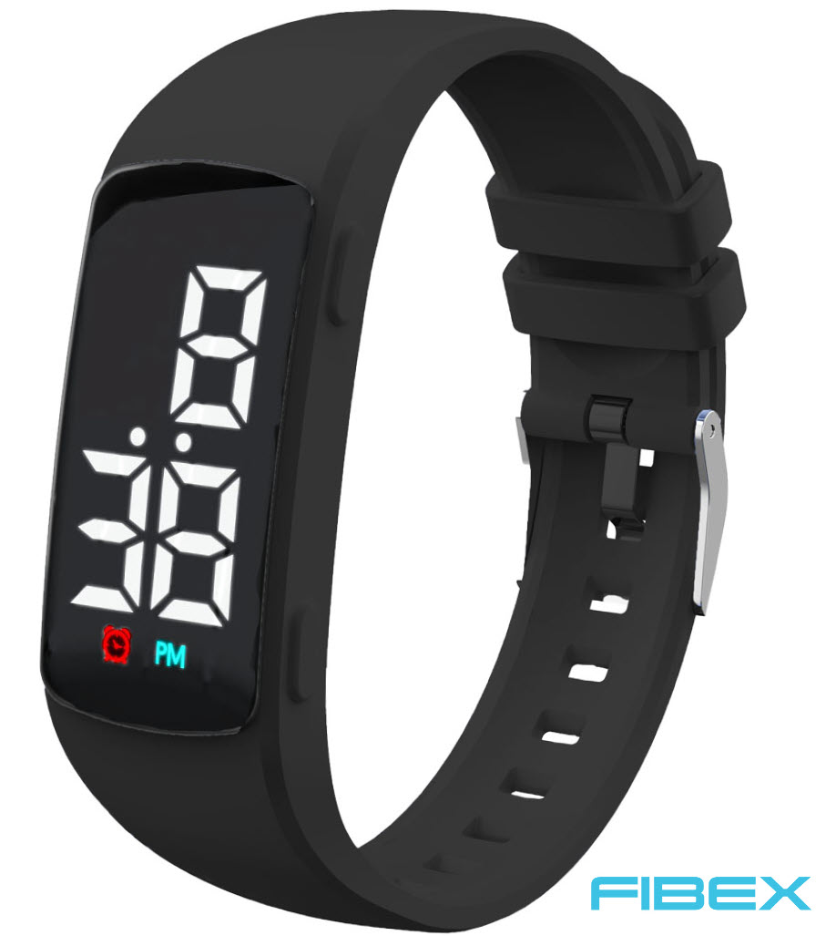 Professionell medicinhjälp svart diskret timer | FIBEX15V3BLACK - Digitalt - Svart - Unisex - Silikon -