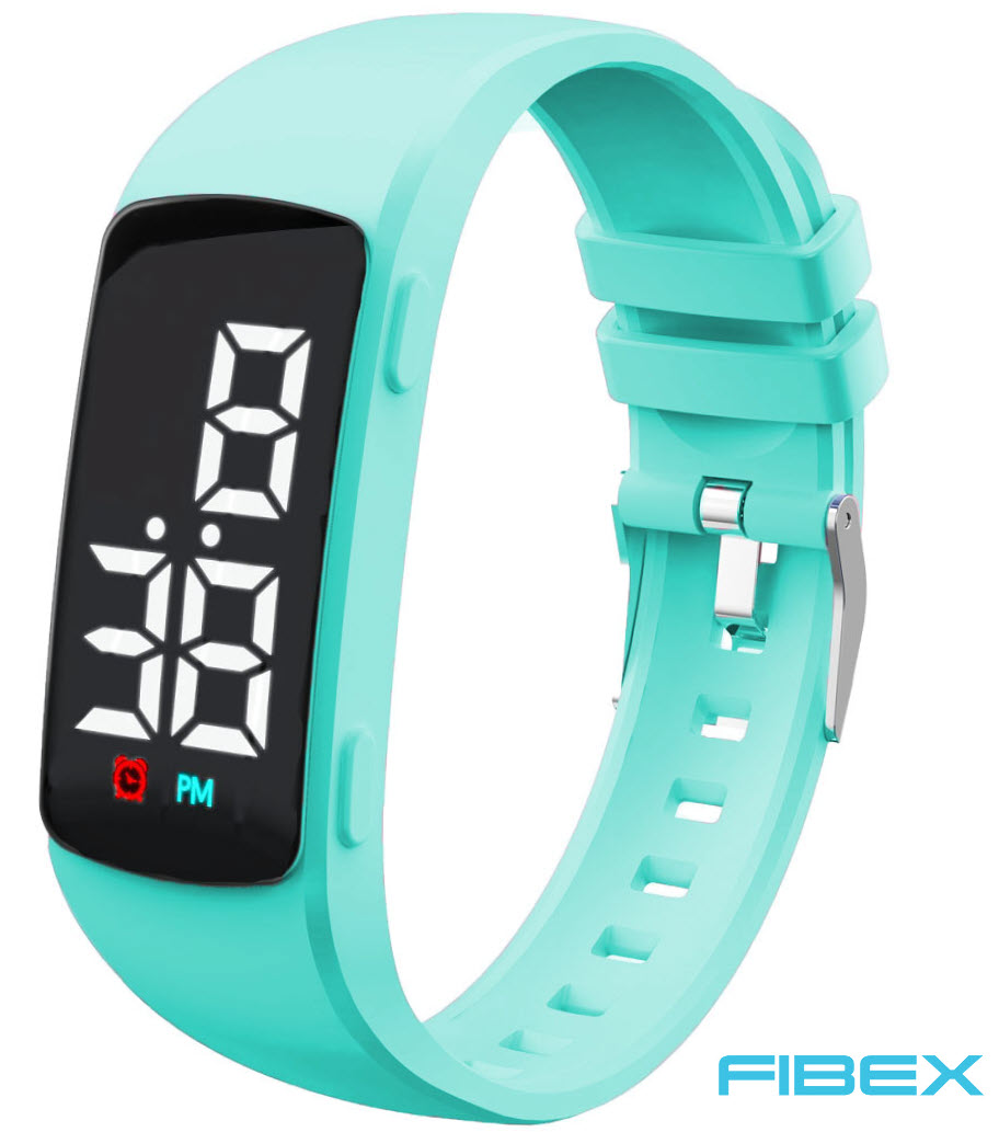 Vätskepåminnare turkos hälsoklocka | FIBEX15V3TURQUOISE - Digitalt - Turkos - Unisex - Silikon -