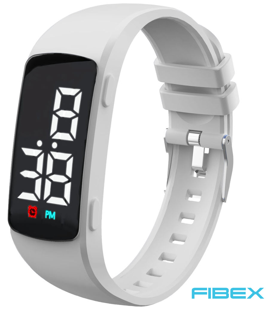 Enkel medicinpåminnelse vit hjälpklocka | FIBEX15V3WHITE - Digitalt - Vit - Unisex - Silikon -
