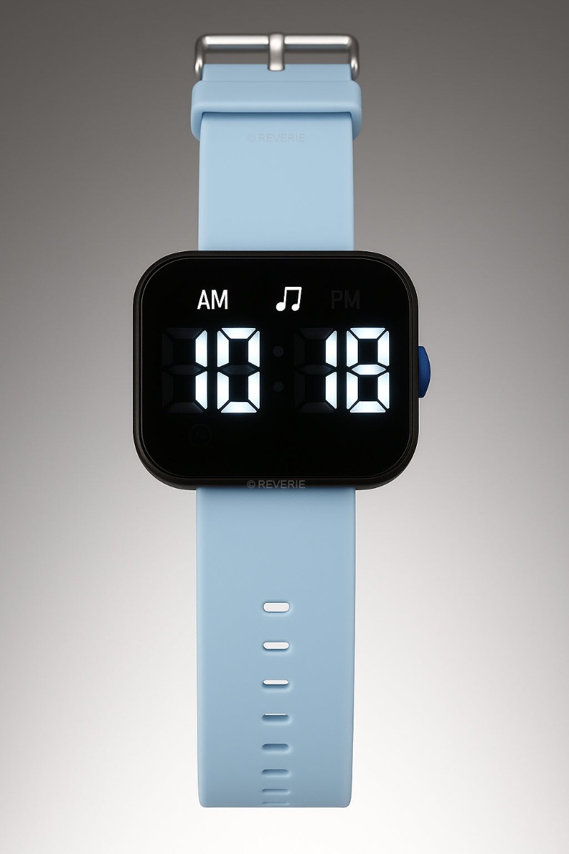 Fibex 16 Alarms Vibrating & Acustic Reminder Watch - Blue - Digitalt - Svart - Unisex - Silikon -