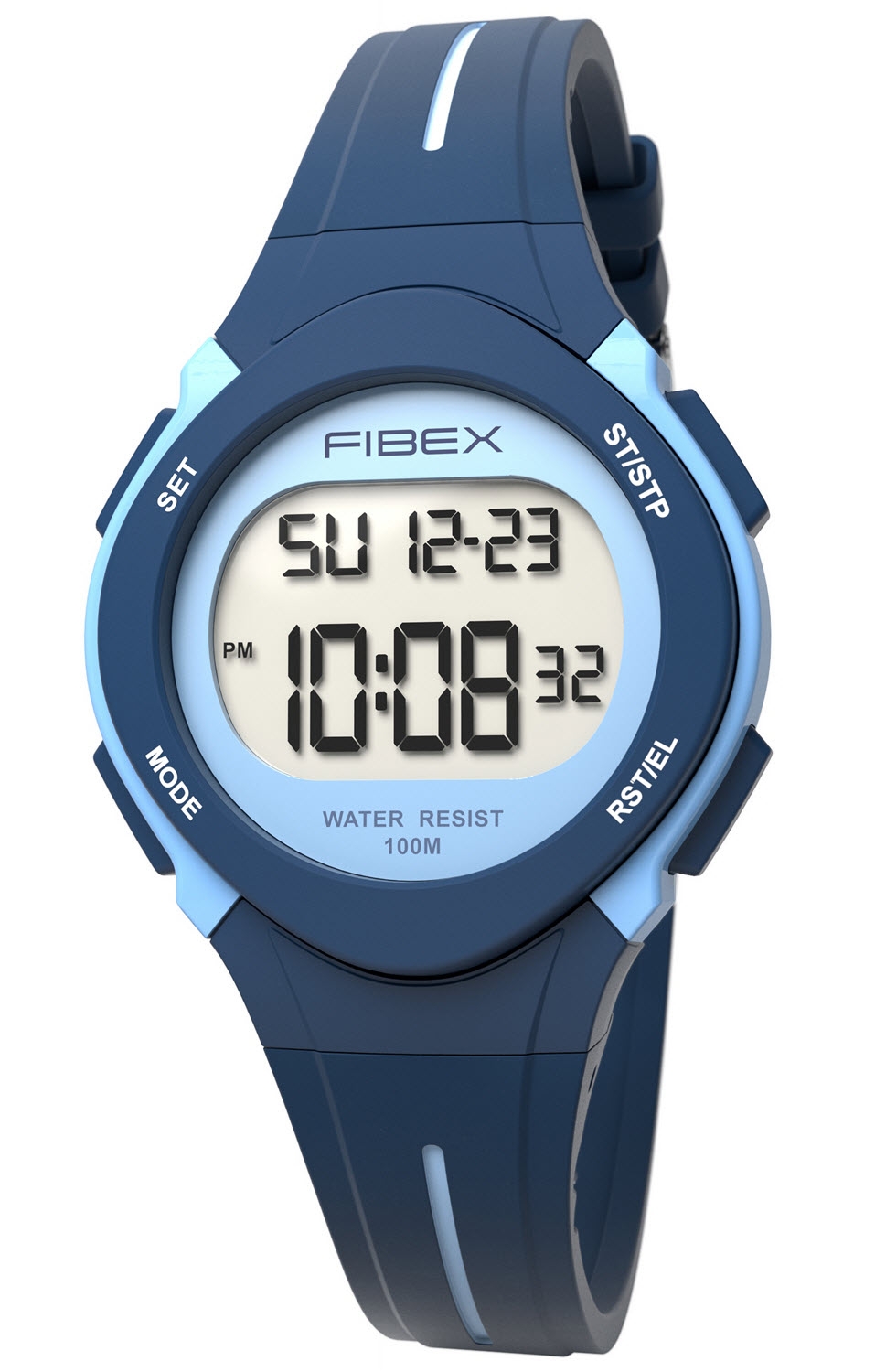 Digital reseklocka för barn marinblå | FIBEX19EN006 - Digitalt - Blå - Unisex - Silikon -