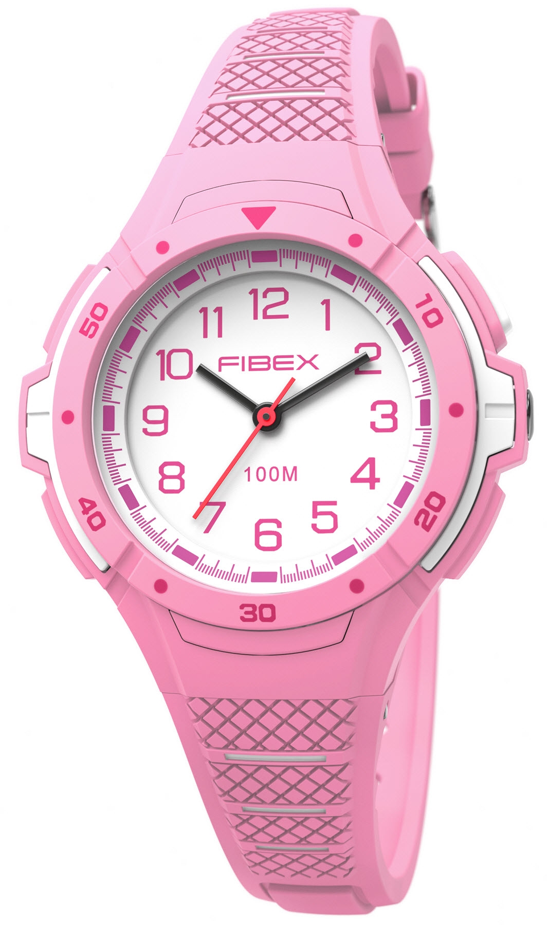 Rosa simklocka för flickor med ljus | FIBEXAAC05 - Quartz - Ljusröd Rosa - Unisex - Silikon -
