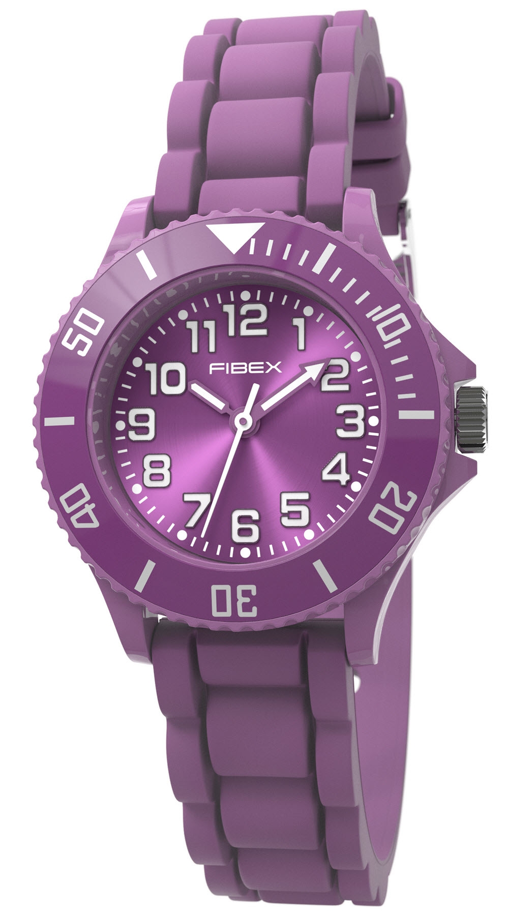 Lila barnklocka sport | FIBEXFD01 - Quartz - Lila - Unisex - Silikon -