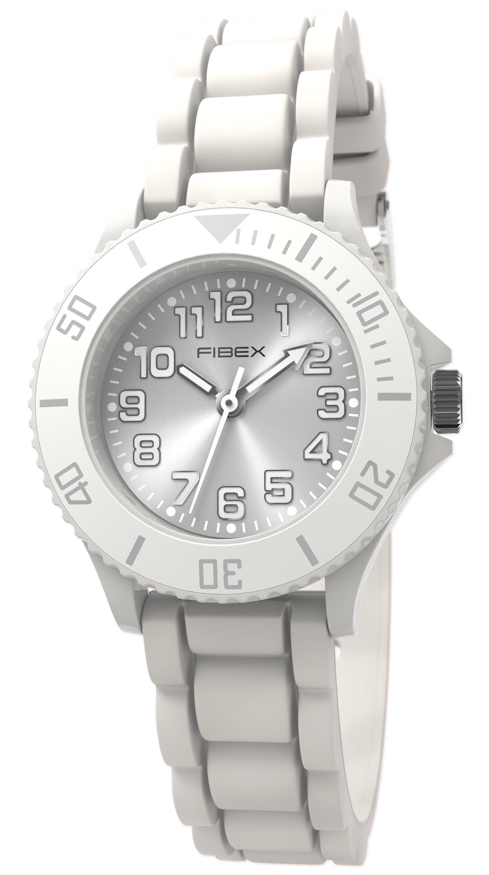 Vit barnklocka för tidsinlärning | FIBEXFD02 - Quartz - Vit - Unisex - Silikon -