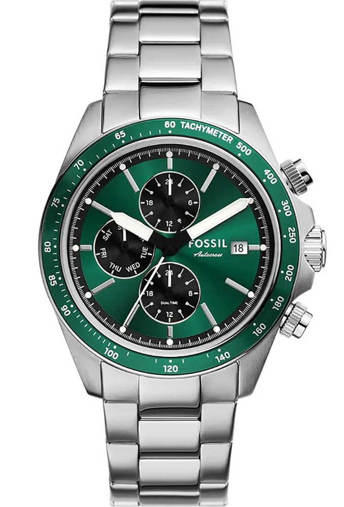 Fossil Autocross FS6127 - Quartz - Silver - Herrklocka - Rostfri stål - Härdat mineralglas