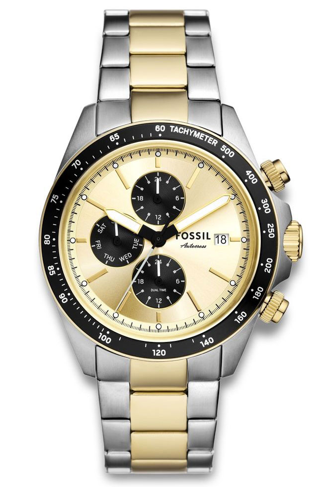 Fossil Autocross FS6126 - Quartz - Silver - Herrklocka - Rostfri stål - Härdat mineralglas