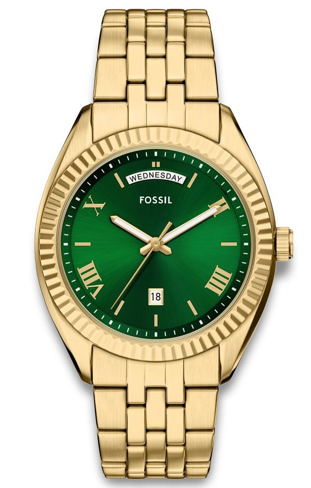 Fossil Campbell FS6142 - Quartz - Guld - Herrklocka - Rostfri stål - Härdat mineralglas
