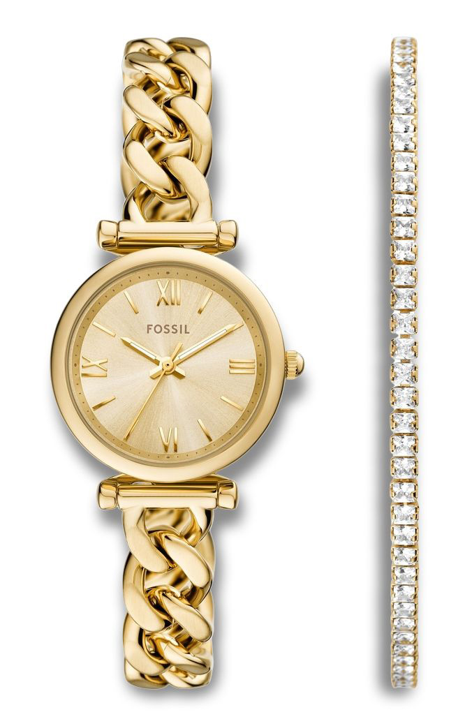 Fossil Carlie ES5387SET - Quartz - Guld - Damklocka - Rostfri stål - Härdat mineralglas