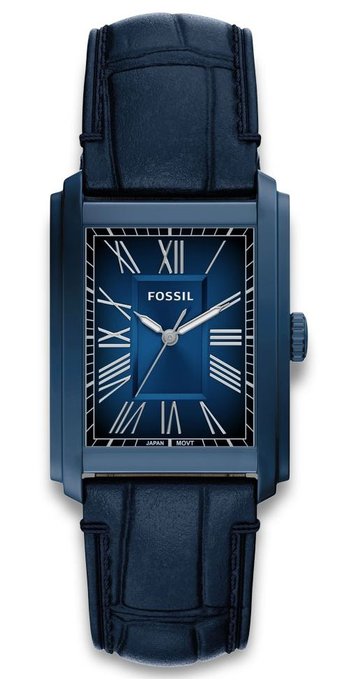 Fossil Carraway FS6170 - Quartz - Blå - Herrklocka - Läder - Härdat mineralglas