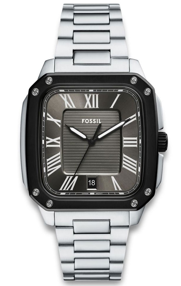 Fossil Crosby FS6122 - Quartz - Silver - Herrklocka - Rostfri stål - Härdat mineralglas