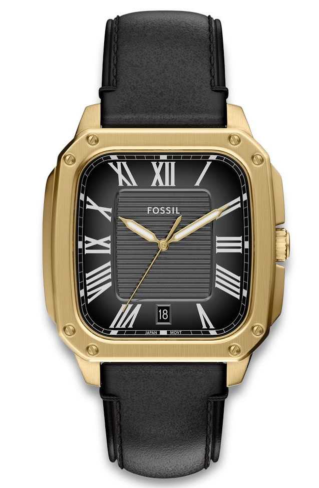 Fossil Crosby FS6151 - Quartz - Guld - Herrklocka - Läder - Härdat mineralglas