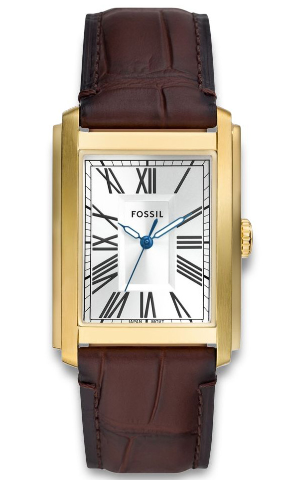 Fossil Carraway FS6011 - Quartz - Guld - Herrklocka - Läder - Härdat mineralglas