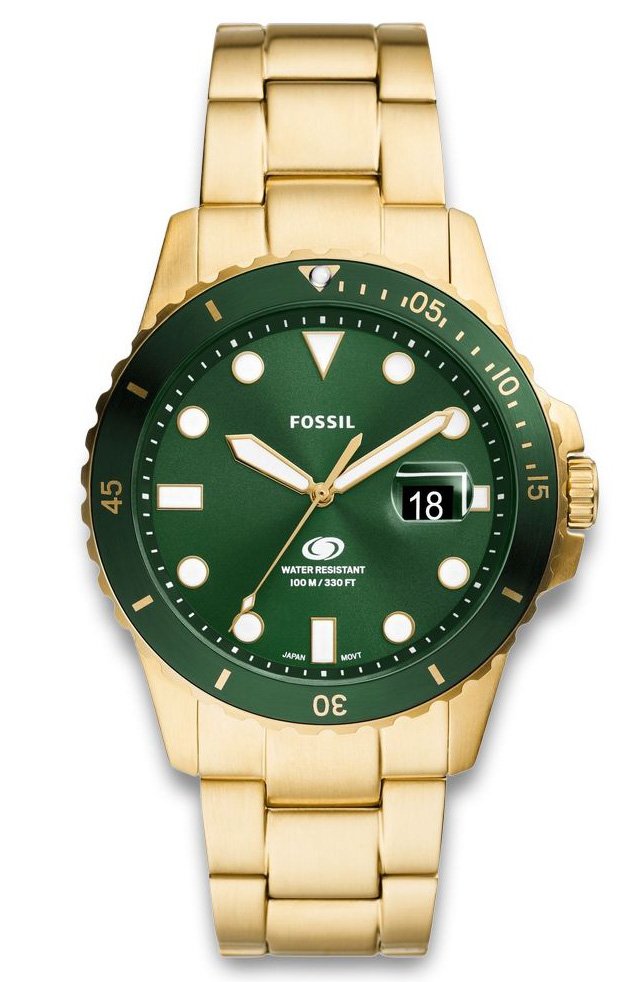 Fossil Blue FS6030 - Quartz - Guld - Herrklocka - Rostfri stål - Härdat mineralglas
