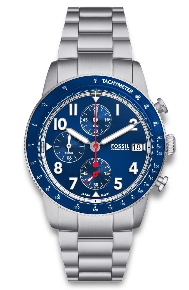 Fossil Sport Tourer FS6047 - Quartz - Silver - Herrklocka - Rostfri stål - Härdat mineralglas