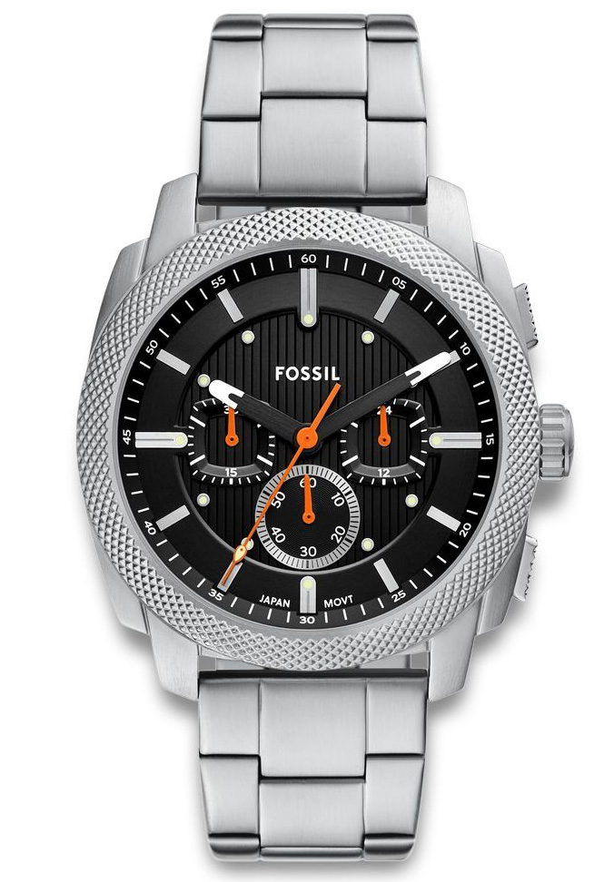 Fossil Machine Chronograph FS6095 - Quartz - Silver - Herrklocka - Rostfri stål - Härdat mineralglas