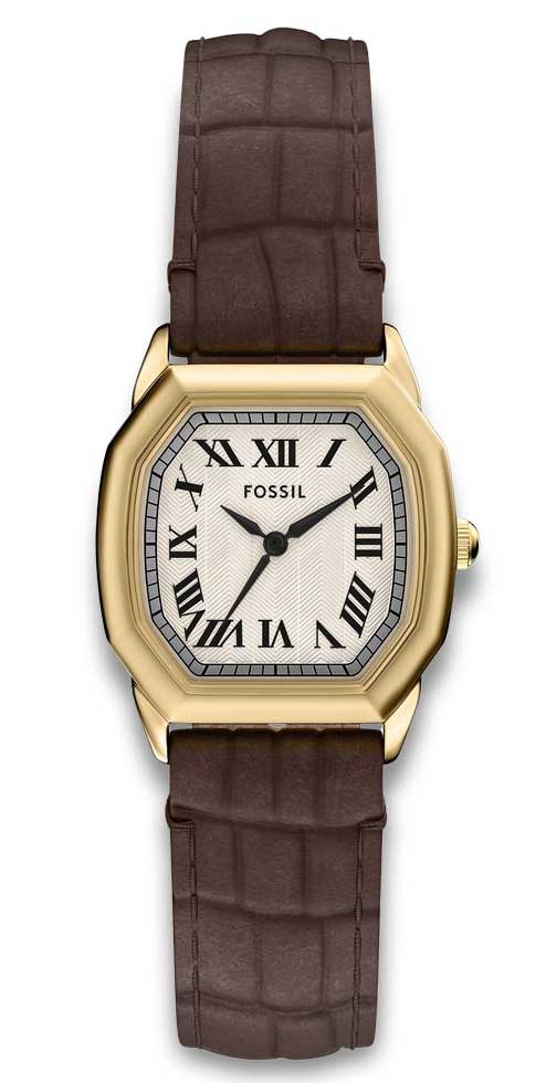 Fossil Harlow ES5426 - Quartz - Guld - Damklocka - Läder - Härdat mineralglas
