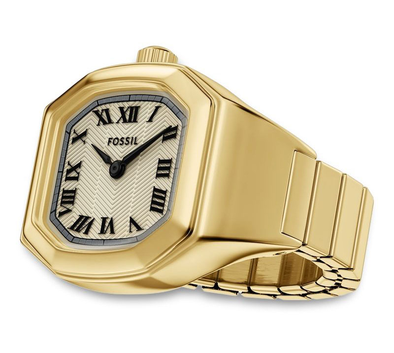 Fossil Harlow Watch Ring ES5446 - Quartz - Guld - Damklocka - Stretch - Härdat mineralglas