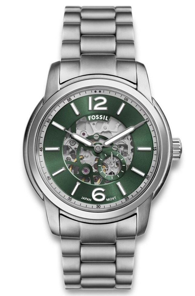 Fossil Heritage Automatic ME3262 - Automatisk - Silver - Herrklocka - Rostfri stål - Safir