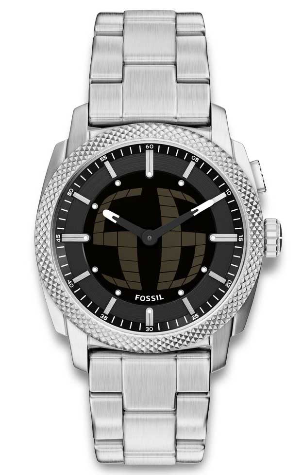 Fossil Machine Big Tic FS6155 - Quartz - Silver - Herrklocka - Rostfri stål - Härdat mineralglas