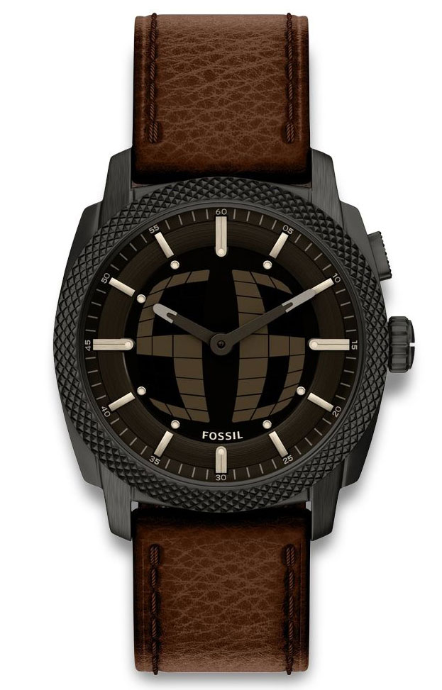 Fossil Machine Big Tic FS6165 - Quartz - Svart - Herrklocka - Läder - Härdat mineralglas