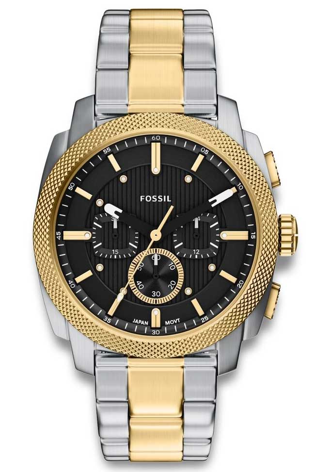 Fossil Machine FS6159 - Quartz - Silver - Herrklocka - Rostfri stål - Härdat mineralglas