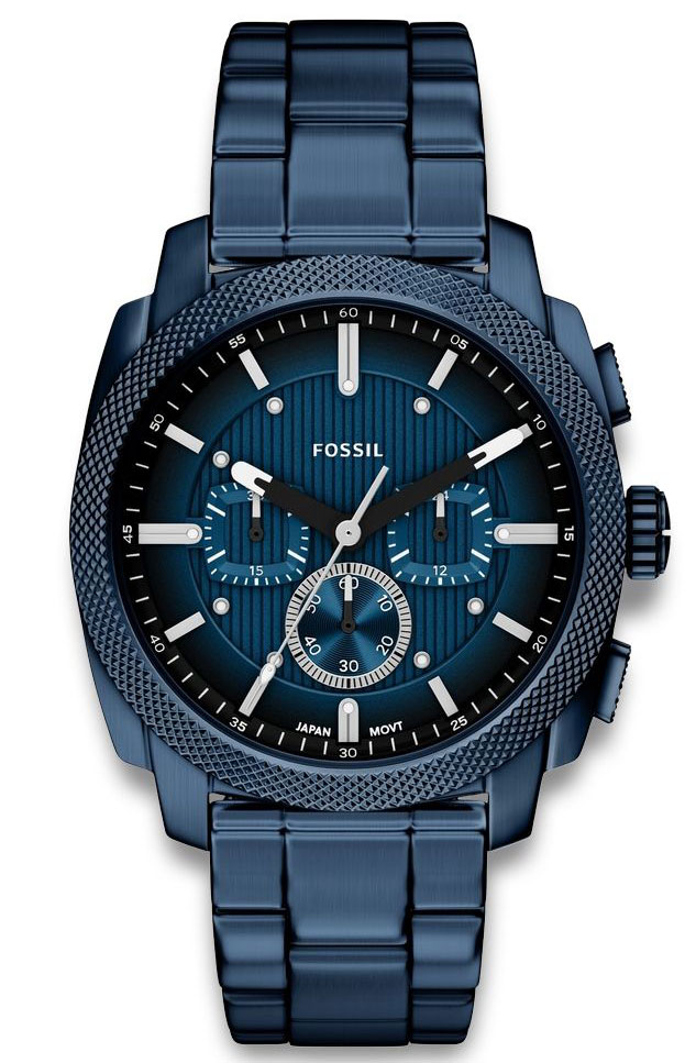 Fossil Machine FS6167 - Quartz - Blå - Herrklocka - Rostfri stål - Härdat mineralglas