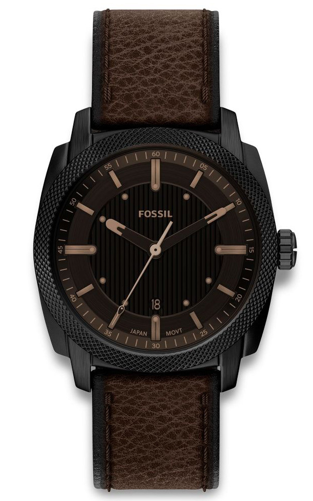Fossil Machine FS6187 - Quartz - Svart - Herrklocka - Läder - Härdat mineralglas